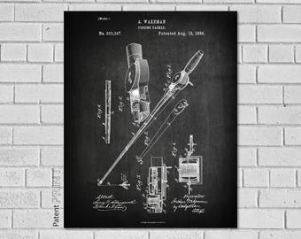 Fishing Gifts, Fishing Gifts for Men, Fishing Decor, Fishing Print, Fishing Patent, Fishing Poster, Fishing Sign, Gifts for Fisherman, HF347