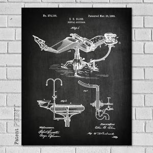Dental Chair Patent Print, Dental Art, Dentist Decor, Dental Hygienist, Dentist Wall Art,Dental Gift,Dentist Gift,Dentist Office Decor,CM105