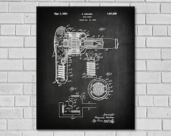 Bathroom Decor - Bath Decor - Bathroom Wall Art - Bathroom Poster - Bathroom Blueprint - Hairdryer Patent Print - Bathroom - Patent HB525