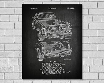 Truck Patent Print - Truck Decor - Pickup Art - Truck Poster - Truck Wall Art - Pickup Decor - Pickup Poster - Truck Blueprint - VT158