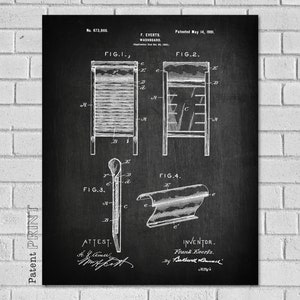 Laundry Decor - Washboard Laundry Decor - Laundry Wall Art - Home Decor - Old Washing Board Patent Print - Laundry Room - Patent Print HB866