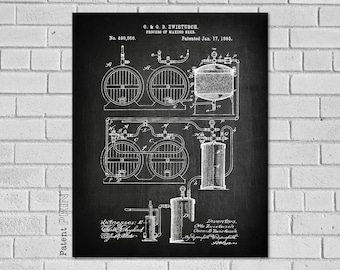 Beer Art - Beer Poster - Beer Patent - Brewery Art - Brewery Decor - Vintage Beer Poster - Brewery Art - Beer Maker - Patent Print HB056