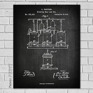 Brewery Prints, Brewery Poster,Home Brewer Gifts, Brewery Sign, Brewery Decor, Brewery Art, Beer Blueprint,Beer Lover Gift,Beer Gift, HB245