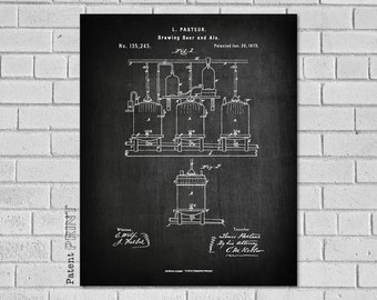 Brewery Prints, Brewery Poster,Home Brewer Gifts, Brewery Sign, Brewery Decor, Brewery Art, Beer Blueprint,Beer Lover Gift,Beer Gift, HB245