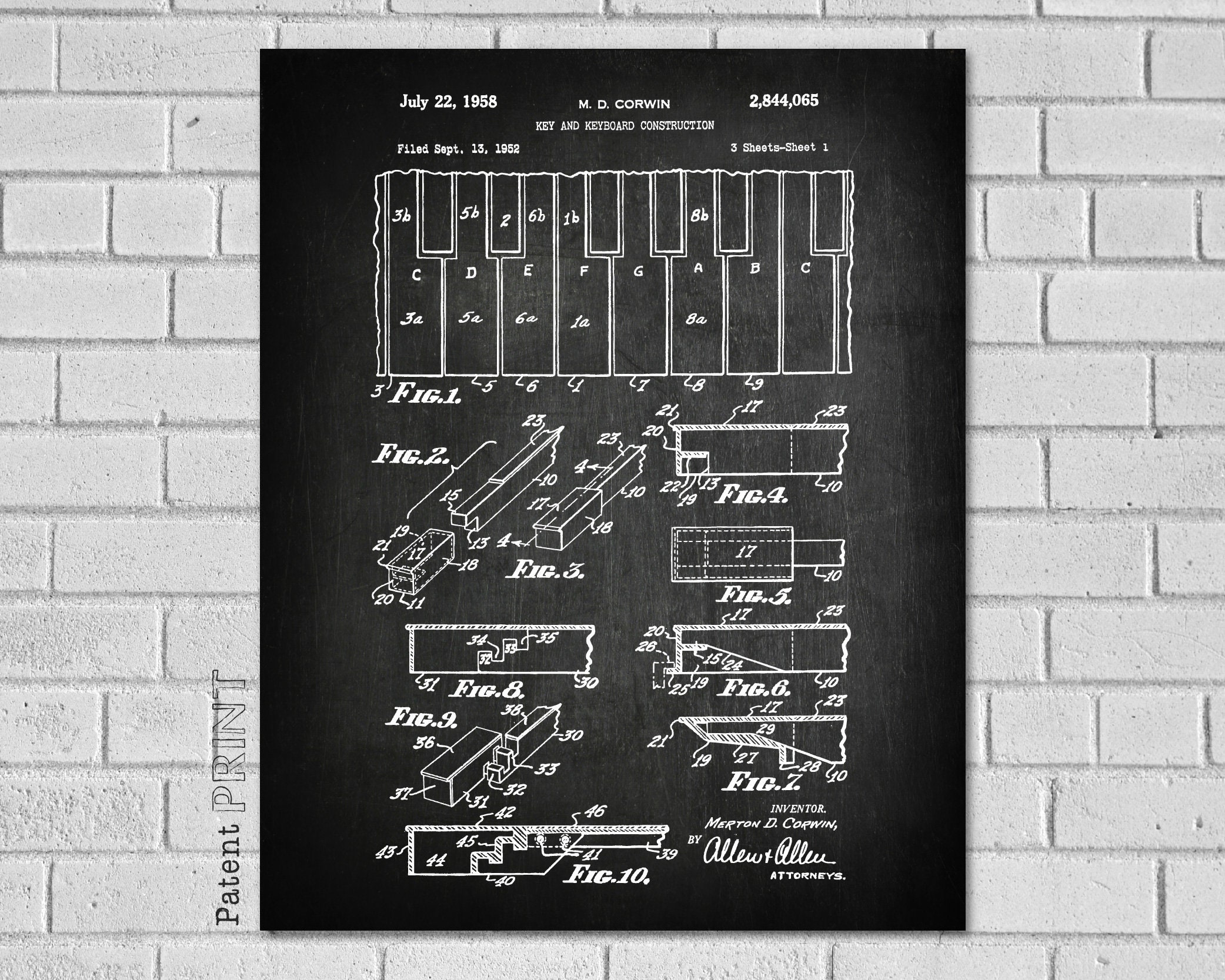 Piano Keyboard Gift, Teacher Pianist Print, Decor, Keyboard, Art, Player Music Room, Mp065