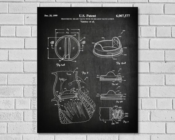 Heart Valve Patent Print OHS Open Heart Surgery Patent Patent Art