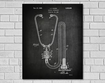 Acoustic Stethoscope Patent Print - Medical Print - Doctor Art - Nurse Gift - Medical Art - Medical Student Gift - Medical Poster - CM868