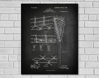 Lacrosse Gifts - Lacrosse Stick Patent - Lacrosse Wall Art - Lacrosse Art - Lacrosse Decor - Lacrosse Poster - Lacrosse Blueprint - SL813