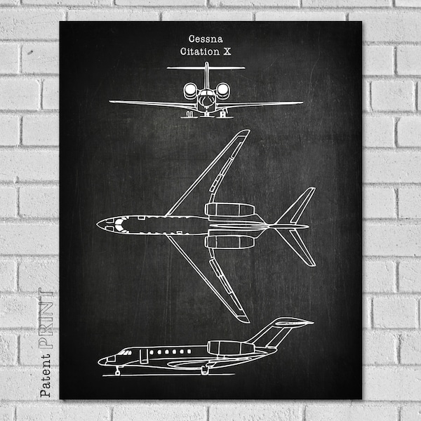 X Citation 200 Aircraft - Airplane Blueprint - Aviation Gifts - Aviation Blueprint - Airplane Print - Plane - Airplane Gift - VA200
