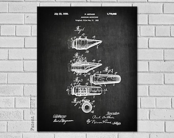 Saxophone Mouthpiece Patent, Saxophone Mouth Piece Clarinet Poster, Saxophone Wall Art, Saxophone Art, Saxophone Print, Saxophone,MS965