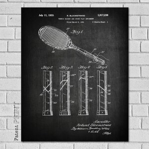 Tennis Patent, Tennis Gifts, Tennis Coach Gift, Tennis Decor, Tennis Art, Tennis Racquet Art, Tennis Print, Tennis Poster, Racquet,  ST236