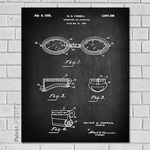 Swimming Patent, Goggles, Swim Goggles, Patent Art, Swimmer Gift, Swim, Swimming Goggles, Pool, Swimming Pool, Swim Art, SS186 image 1