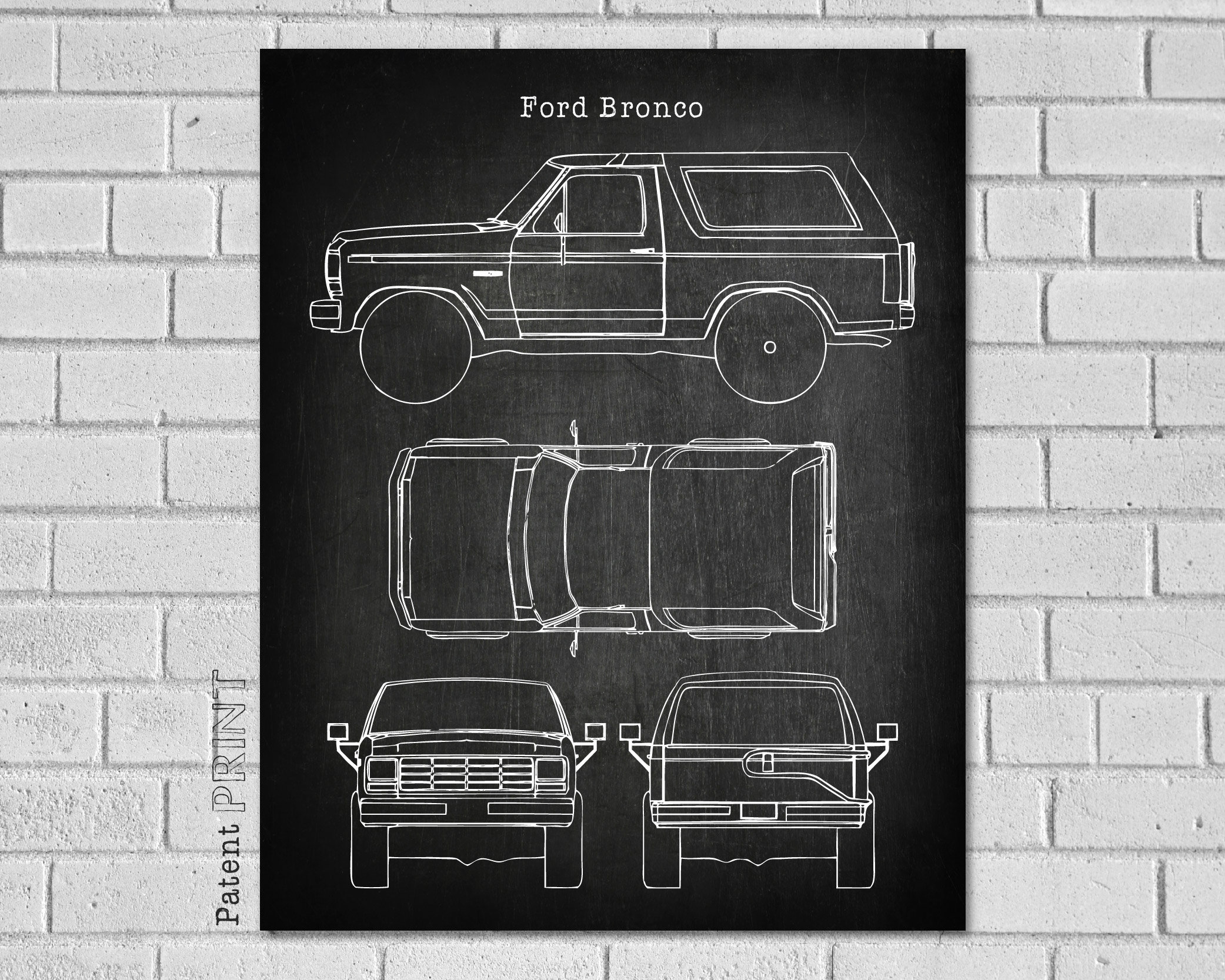 Bronco Truck Diagram, Bronco Design, Bronco Truck Decor, Automobile Print, Bronco Car Blueprint, Bronco Truck Patent