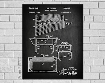May include: Black and white patent drawing of a bathtub construction. The drawing shows different views of the bathtub, including a side view, a top view, and a cross-section. The patent number is 3,020,561 and the inventor is Roger B. Cotting.