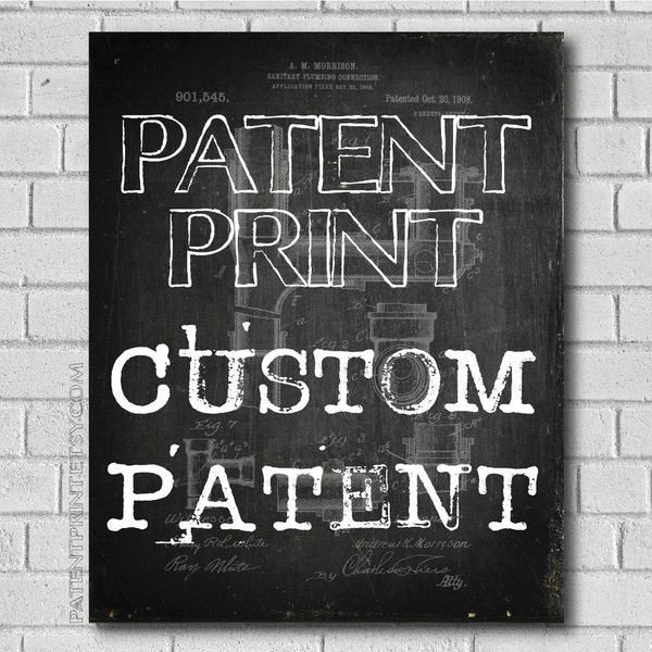 Custom Patent Print - Patent Decor - Patent Wall Art - Patent Poster - Historic picture - Patent - Patents - Custom Patent - patentprint