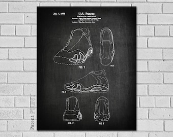 Basketball Shoe Patent - Jordan #14 Shoe Art - Shoes - Jordan Basketball Shoes - Shoe Decor - Basketball Shoe Print - Shoe Decor - #14