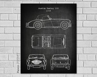 1954 Patent Print Car Patent Print - Car Decor - Car Art - Car Poster - Vintage Car - Classic Car  - Sports Car - Car Blueprint - VC100