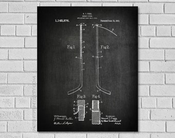 Hockey Stick - Hockey Stick Patent - Hocky Art - Hockey Stick Wall Art - Hogg Hockey Stick Patent Print - Hockey Decor - PatentPrint SH376