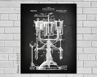 Beer Bottler, Beer Art, Beer Poster, Beer Patent, Brewery Art, Brewery Decor, Vintage Beer Poster, Brewery Art, Beer Maker, HB578