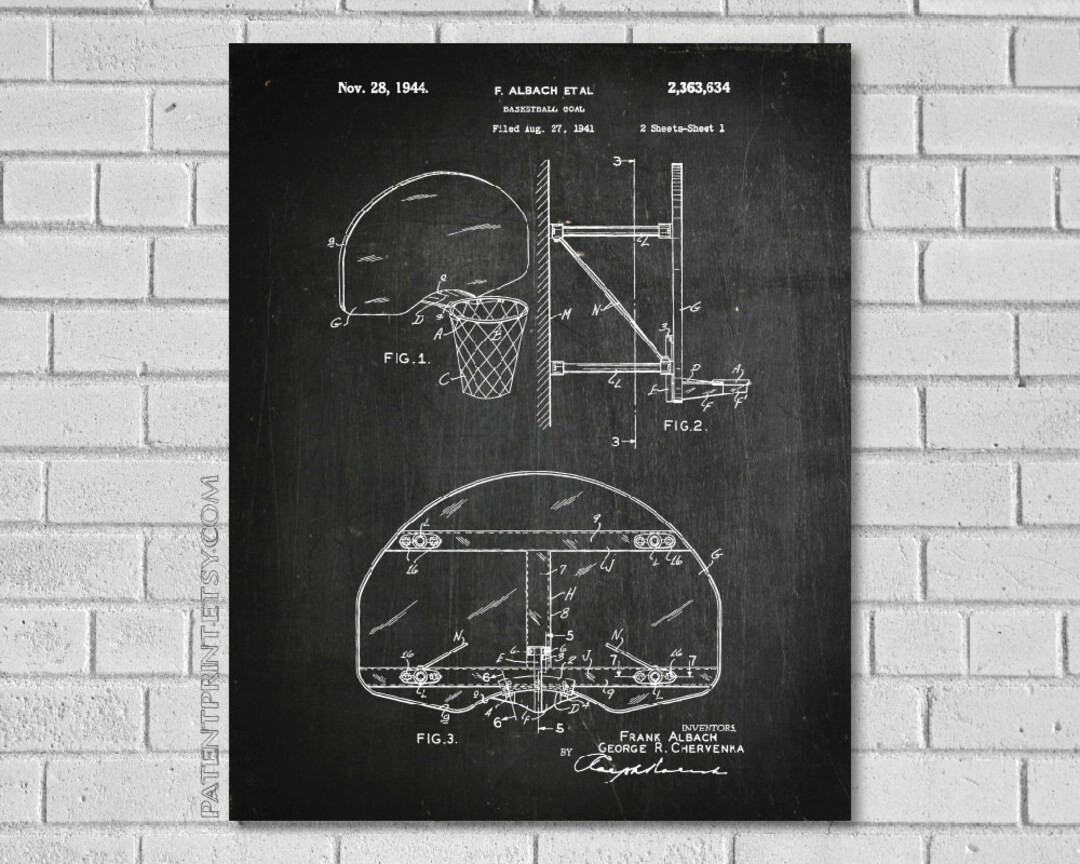 Basketball Poster - Basketball Blueprint - Basketball Patent Print ...