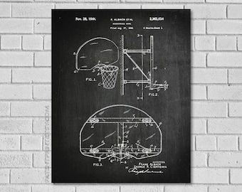 Basketball Poster - Basketball Blueprint - Basketball Patent Print - Basketball Decor - Basketball Wall Art - Historic Basketball SB634