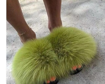 green fluffy sliders