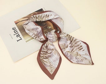 Silk Long Ribbon Bow for Bag/Hairband Nice Cute Chic Women Accessories Handbag Long Scarf Bag Handle Decor Brown