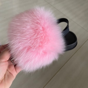 soft cute Slides for Girls the little Girls nice warm Slippers with back ankle Custom Poms Color Soft Plush Girls Outdoors Shoes