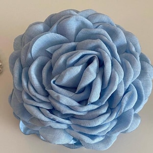Rose Flower Hair Claw Clips Clamp Custom Fabric Flowers Hair Accessories Baby Blue/Teal Blue/Royal Blue/light Blue