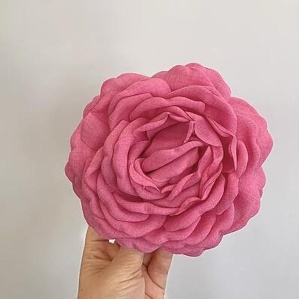 Pinces à cheveux roses roses, fleurs en tissu