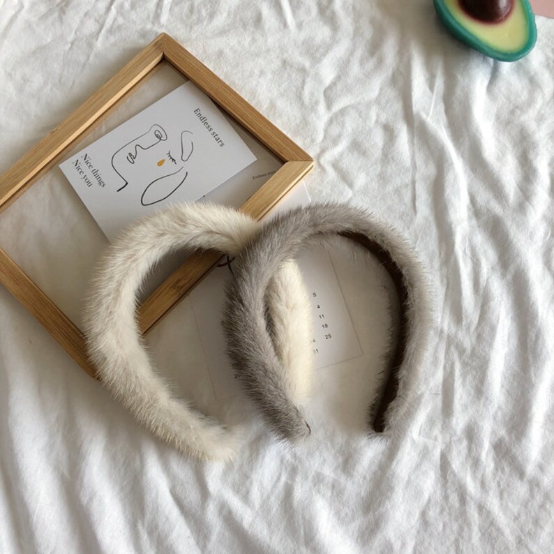 Real Mink Fur Fuzzy Puffs Pom Poms Headband Women Hairpiece Genuine Fur Fur Hair Band