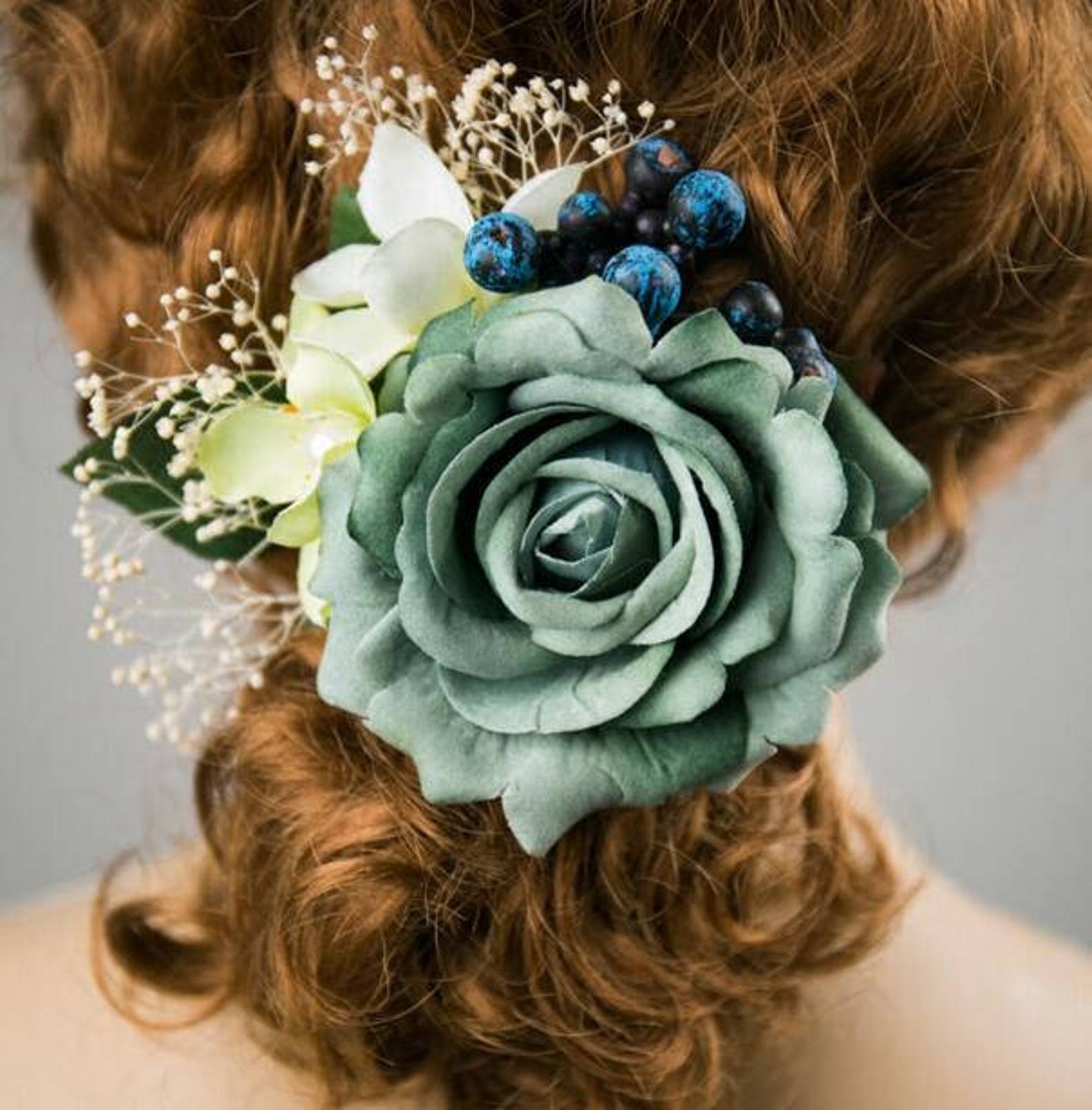 Flower Hair Piece White Ivory Flowers Brides Hair Accessories Etsy