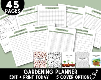 Planificador de jardines 2023 imprimible / Registro y rastreador de jardinería / Organizador de jardines