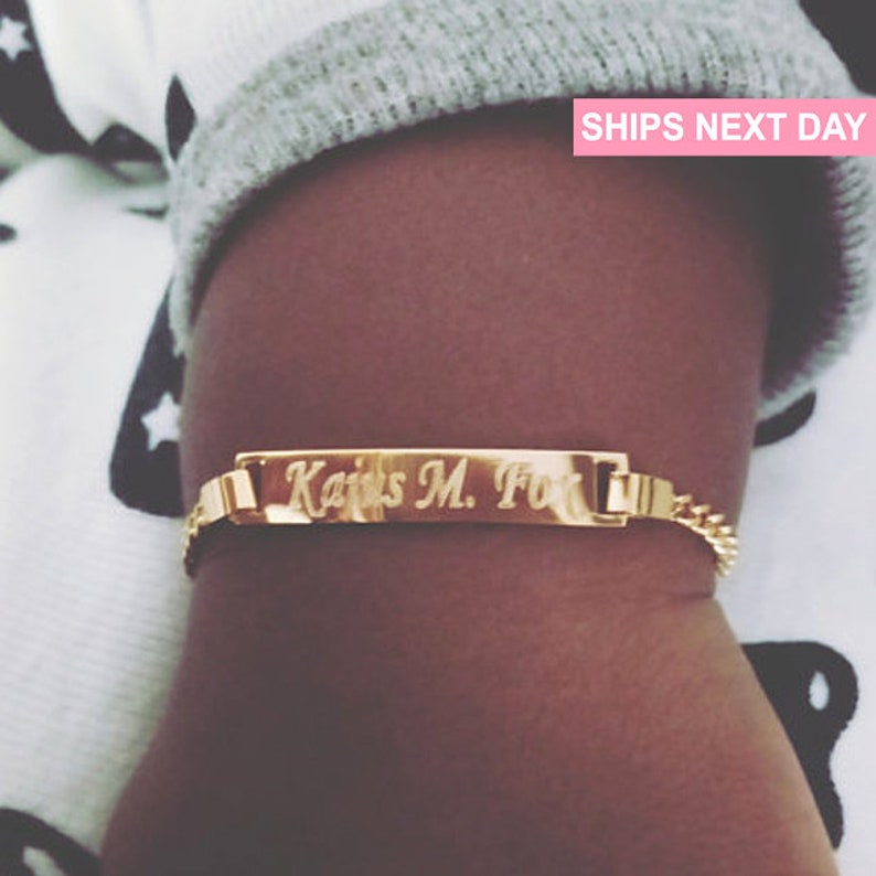 Baby Bracelet Personalized Child ID Bracelet Custom Name Etsy