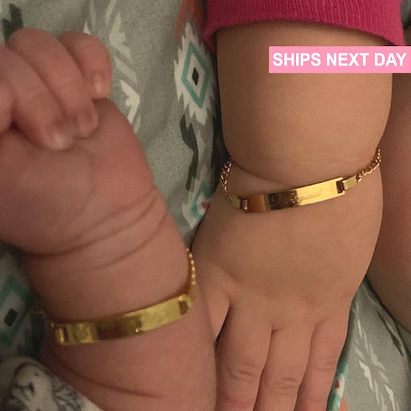 Baby Bracelet, Baby ID Bracelet, Custom Name Bracelet, Child Name Bracelet, Baby Boy Bracelet, Baby Girl Bracelet