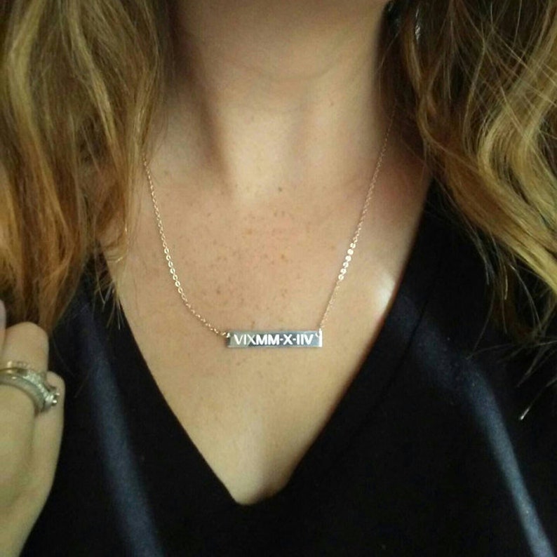 925 Sterling Silver Custom Name Necklace Personalized Name Necklace Bar Necklace Name Bar Necklace Name Plate Necklace Bridesmaid Gift 