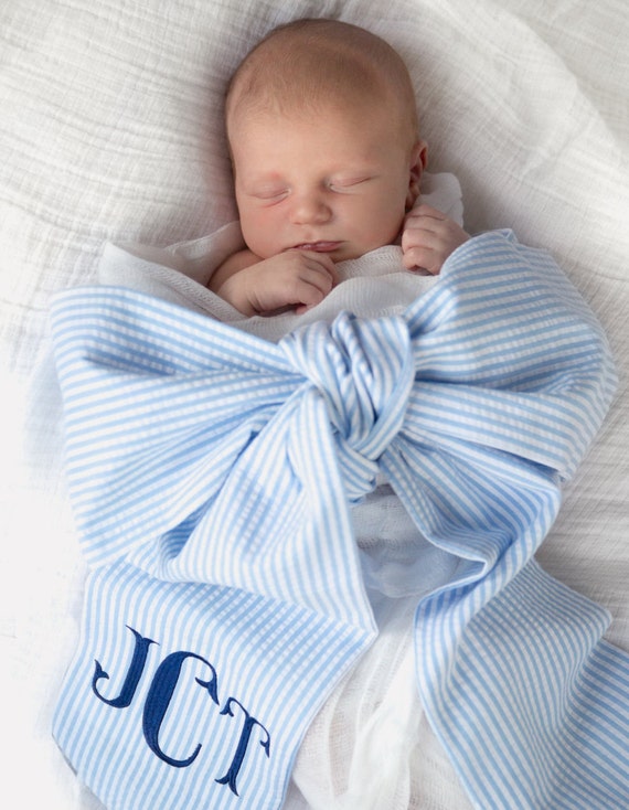 Bow Swaddle With Initials Etsy