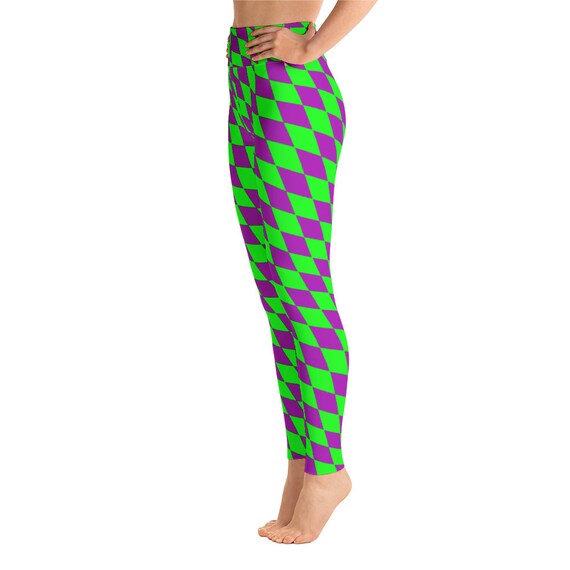 leggings with checkered stripe