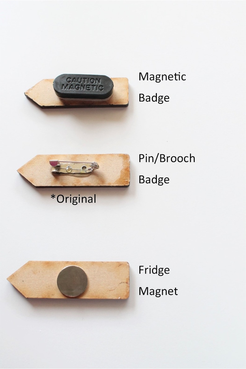 Teacher Brooches Teaching Student Name Badge Rainbows Customise Your Own Bucket Filler Wooden Brooch