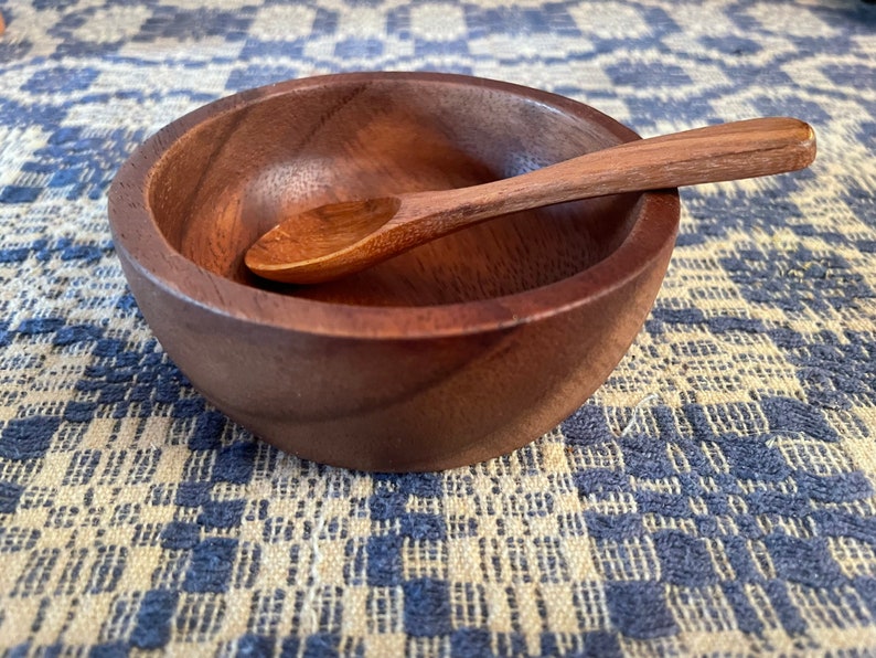 Wooden Bowl and Spoon Set Etsy