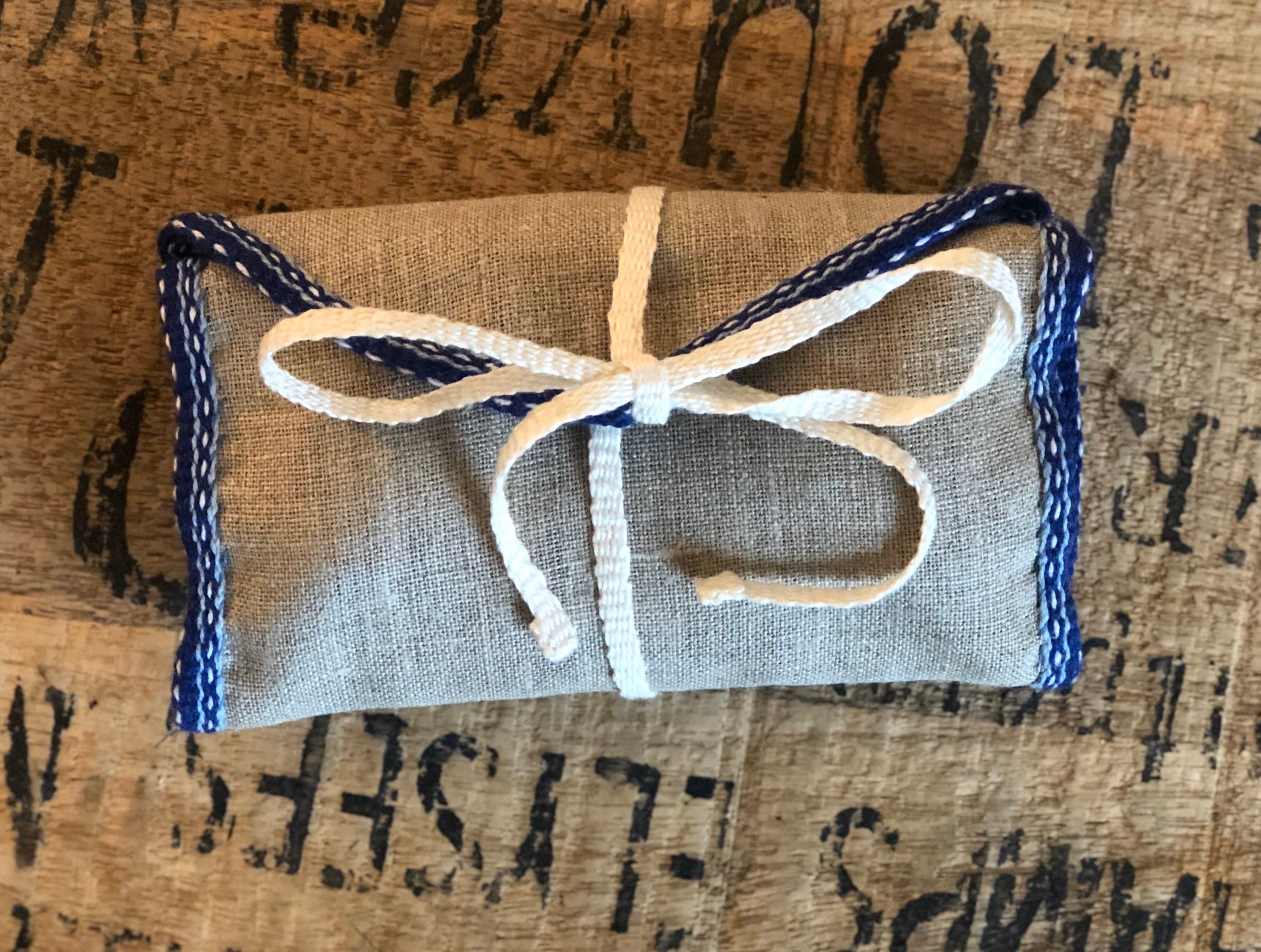 Housewife Sewing Kit With Blue Handwoven Trim Etsy