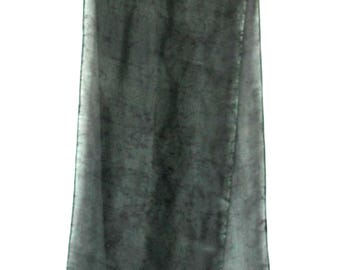 Batik Hand Dyed Silk Scarf Deep Sage Green All Over Crackle Hand Painted Silk Scarf Gifts for Her Luxury Silk Scarf Made in USA