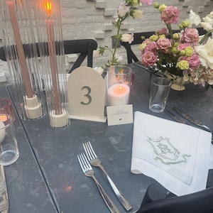Custom Acrylic Wedding Table Numbers: Arched Reception Decor