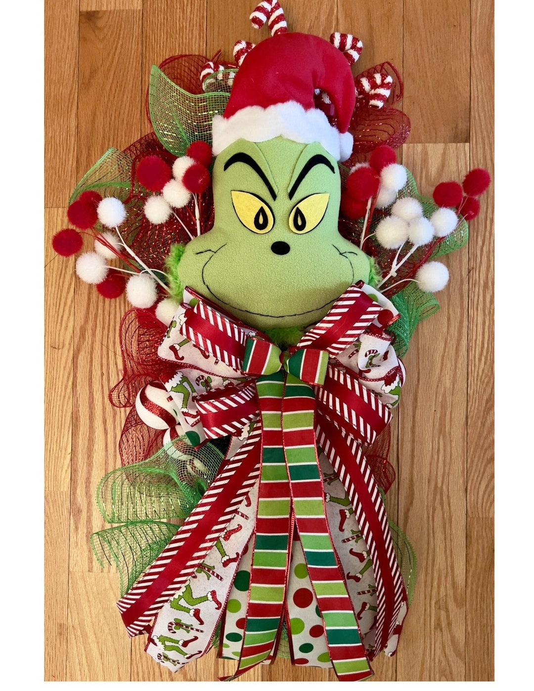 Wreaths Grinch Front Door Wreath/swag Christmas / Handmade / Grinch
