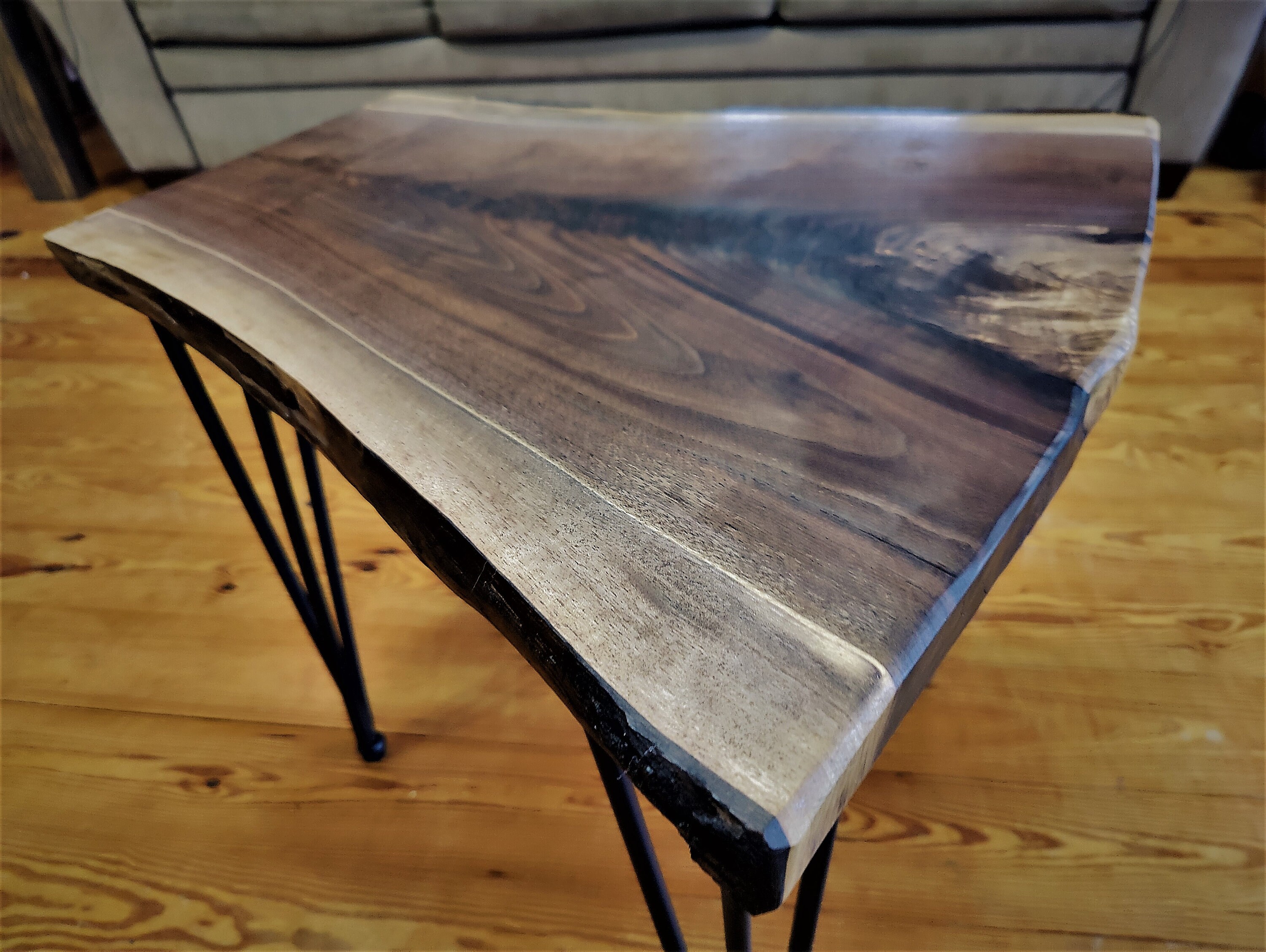 Furniture Live Edge Coffee or Side Table made from Solid Black Walnut ...