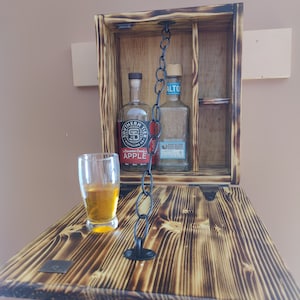 Murphy Bar Liquor Cabinet - Wall-Mounted, Fold-Out | Perfect for Small Spaces, Man Caves & Pool Rooms