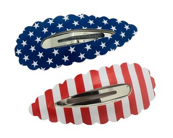 Red White and Blue Snap Clip Set