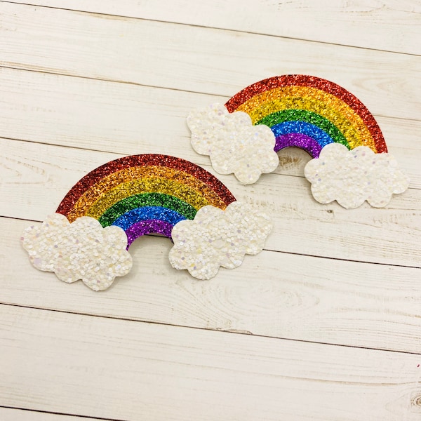 Glitter Rainbow Pigtail Bows, Glitter Rainbow Headband, Glitter Rainbow Hair Clip, Glitter No Slip Hair Clip, Rainbow Baby Headband