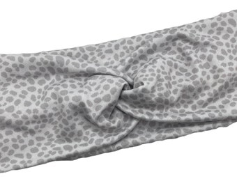 Cheetah Headband for Women, Soft Headband for Nurses, Gray Headband for Girls, Birthday Gift for Tween, No Slip Headband, Yoga Headband,