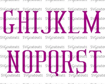 Tall Classic Font Monogram Alphabet Design, SVG, Eps, Dxf Formats, Cutting Machines, Silhouette, Cricut, Scan N Cut, INSTANT DOWNLOAD